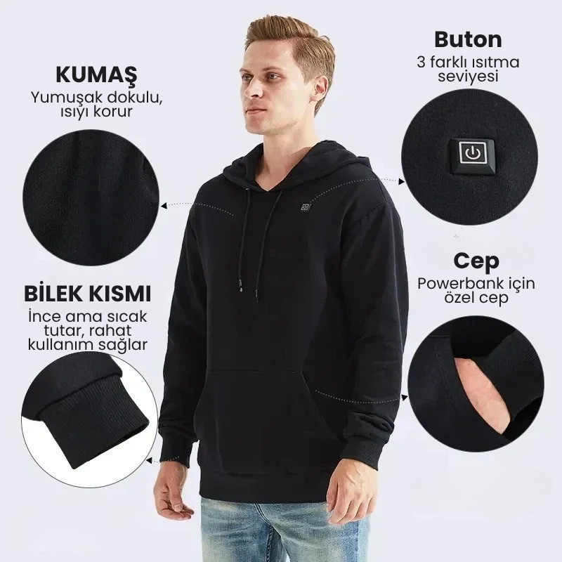 ZEYORRA - Isıtmalı Unisex Sweatshirt